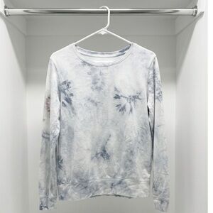 Blue & White Tie-Dye Cloud Print Crewneck Sweatshirt M NWOT